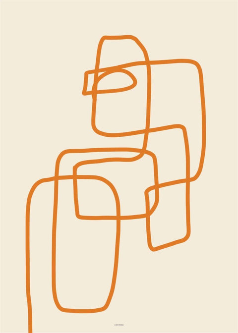 Abstract Lines Orange III - Hommes Decor