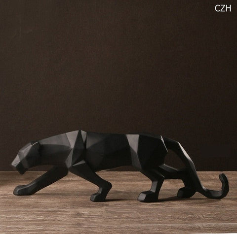 Modern Abstract Black Panther Sculpture - Hommes Decor