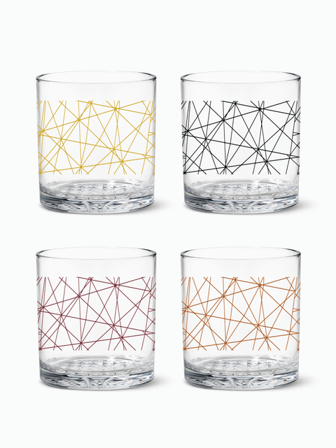 Abstract Lines - RESERVE 12oz Old Fashioned Tritan™ Copolyester Glass - Hommes Decor