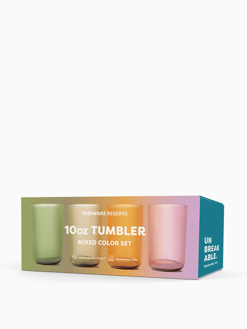 RESERVE 10oz Tumbler Tritan™ Copolyester Glass - Mixed Color Set - Hommes Decor