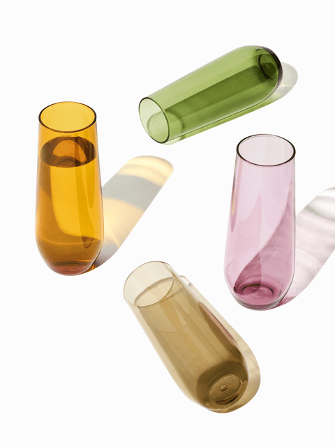 RESERVE 9oz Stemless Champagne Tritan™ Copolyester Glass - Mixed Color Set - Hommes Decor