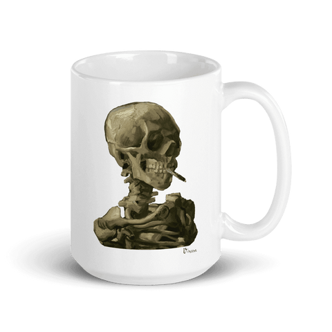 Van Gogh Skull of a Skeleton with Burning Cigarette 1886 Mug - Hommes Decor